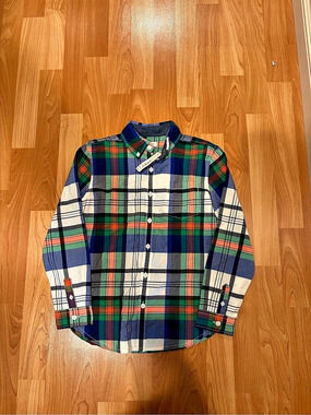 Gymboree  Plaid Button Down Shirt Boys Size 7/8 NWT